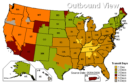 Ups Ground Time Chart