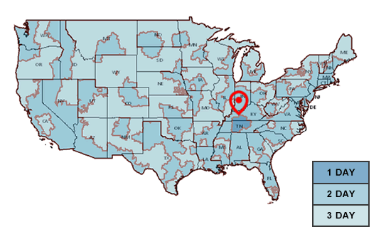 USPS Transit Times Map