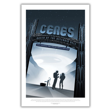 Ceres: Queen of the Astroid Belt - NASA JPL Space Tourism Poster