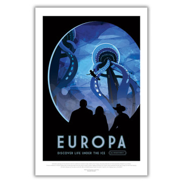Europa: Discover Life Under the Ice - NASA JPL Space Travel Poster