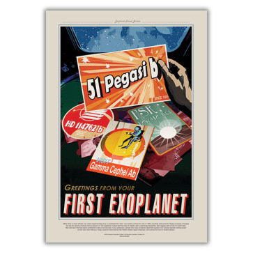 51 Pegasi b - Greetings From Your First Exoplanet - NASA JPL Space Travel Poster