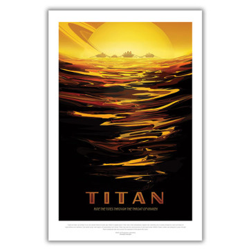 Titan: Ride the Tides Through the Throat of Kraken - NASA JPL Space Travel Poster