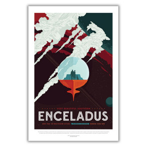 Visit Beautiful Southern Enceladus - NASA JPL Space Travel Poster