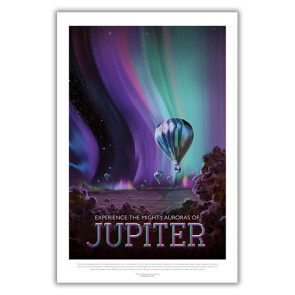 Experience the Mighty Auroras of Jupiter - NASA JPL Space Travel Poster