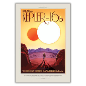 Relax on Kepler-16b - Where Your Shadow Always Has Company - NASA JPL Space Travel Poster